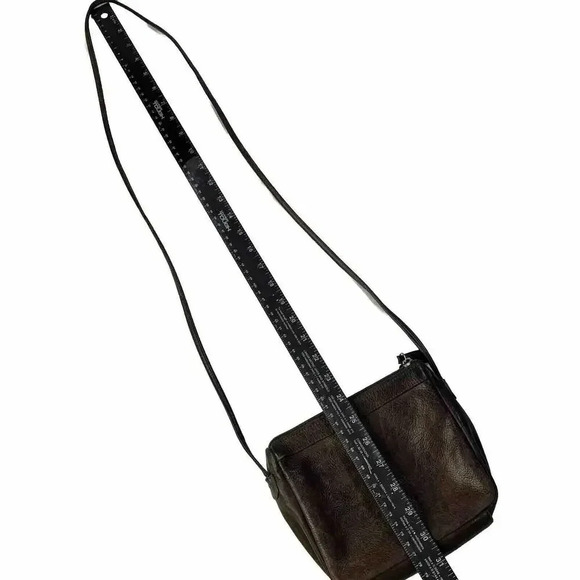 Fossil Small Dark Chocolate Genuine Leather Boho Hippie Crossbody Bag Vintage - Picture 11 of 14